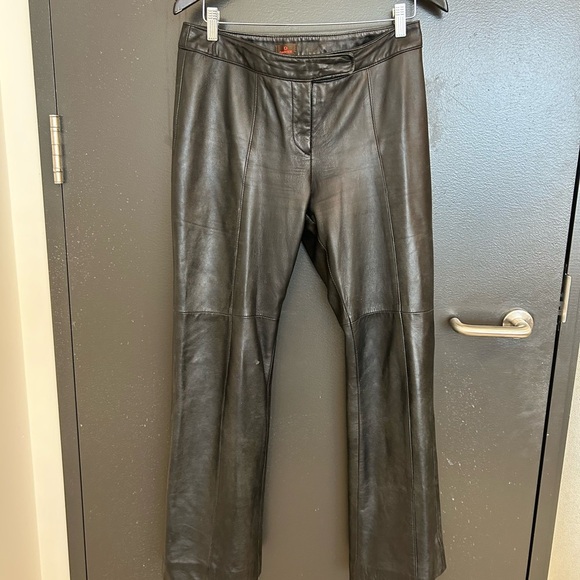 Danier size 8 Black Leather Pants in good condition- minor wear throughout. - Picture 2 of 13